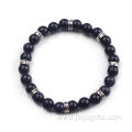 8mm Fashion 24 Blue Goldstone Beads Elastic Bracelet Bangle Jewelry Making Hand